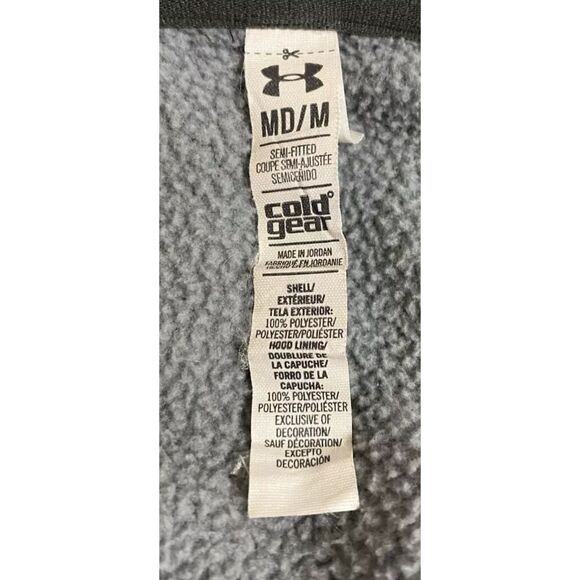 Under Armour Womens Fleece Hoodie Cold Gear Semi-Fitted Gray/Pink Size Med - Picture 9 of 9